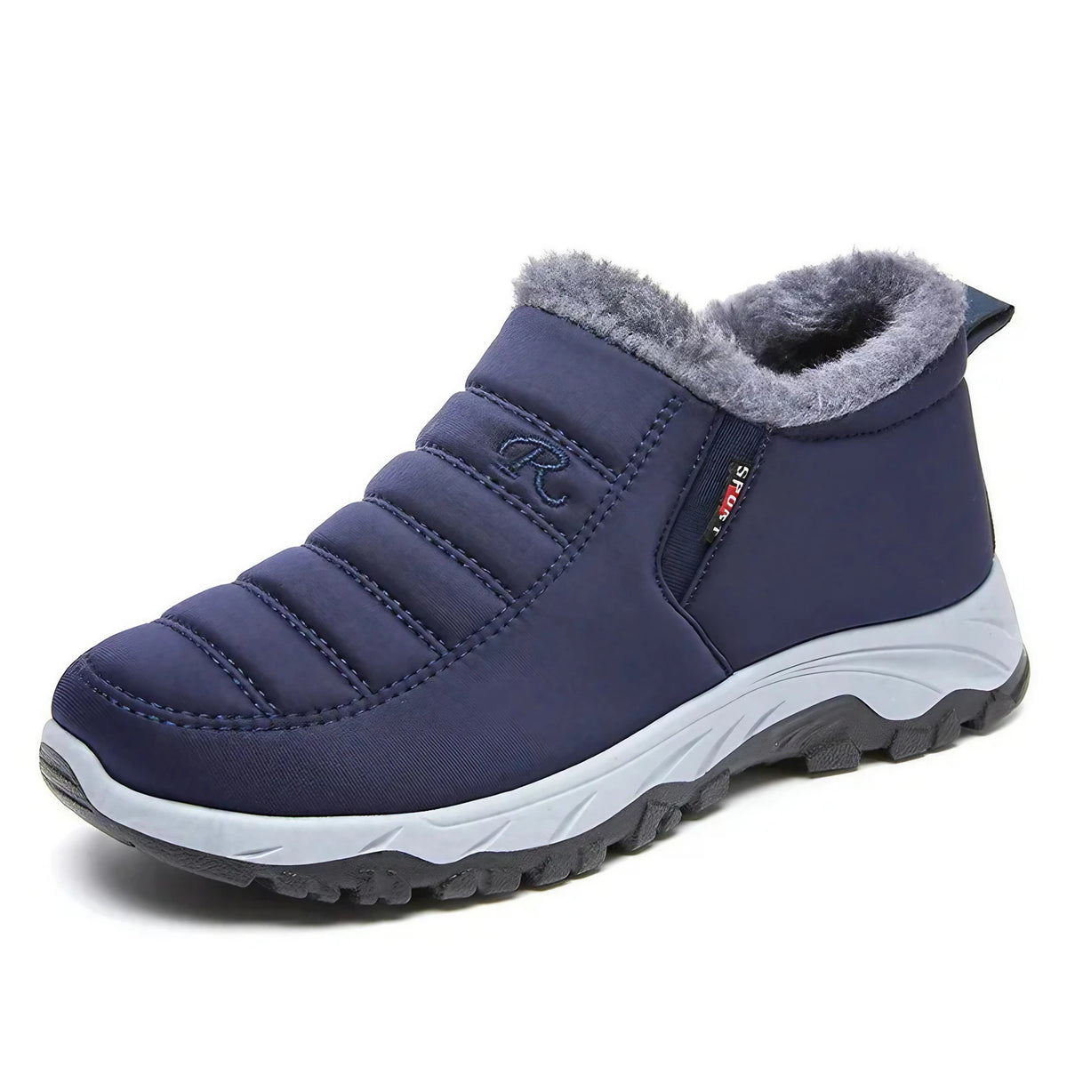 Chaussures d'hiver mixtes à enfiler, doublure textile, bleu