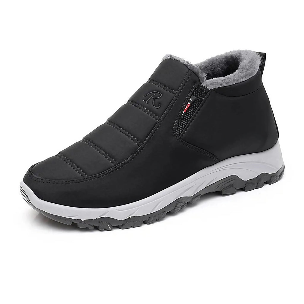 Chaussures d'hiver mixtes à enfiler, doublure textile, noir