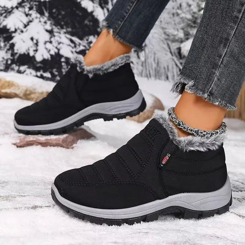 Chaussures d'hiver mixtes à enfiler, doublure textile