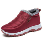 Chaussures d'hiver mixtes à enfiler, doublure textile, rouge