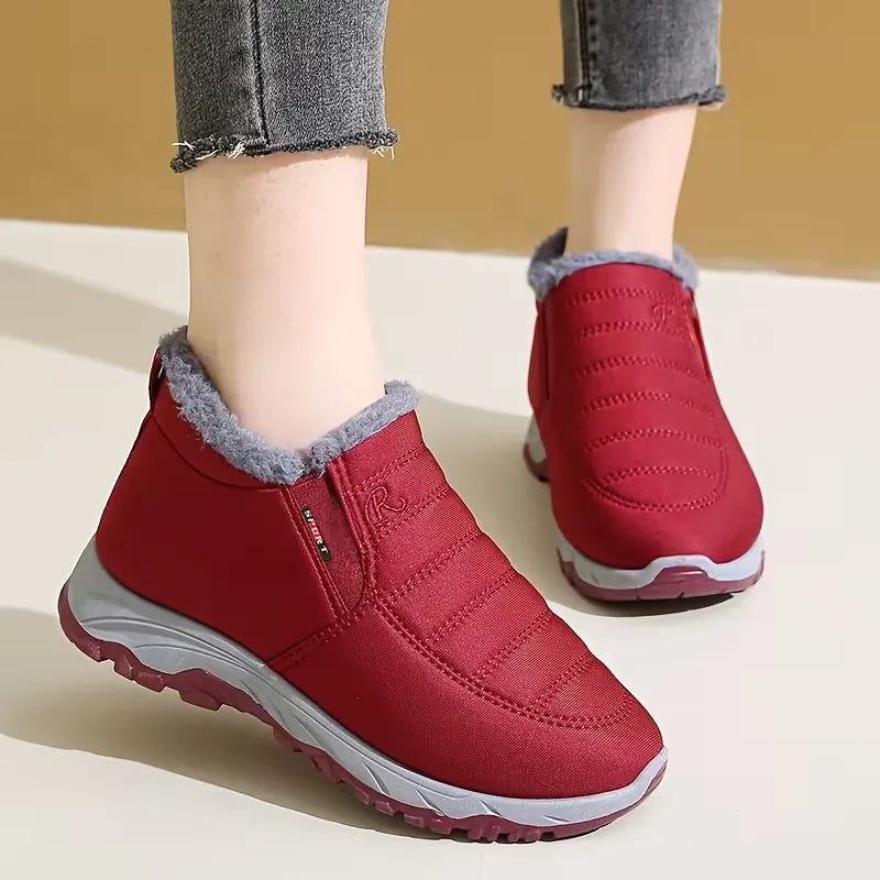 Chaussures d'hiver mixtes à enfiler, doublure textile