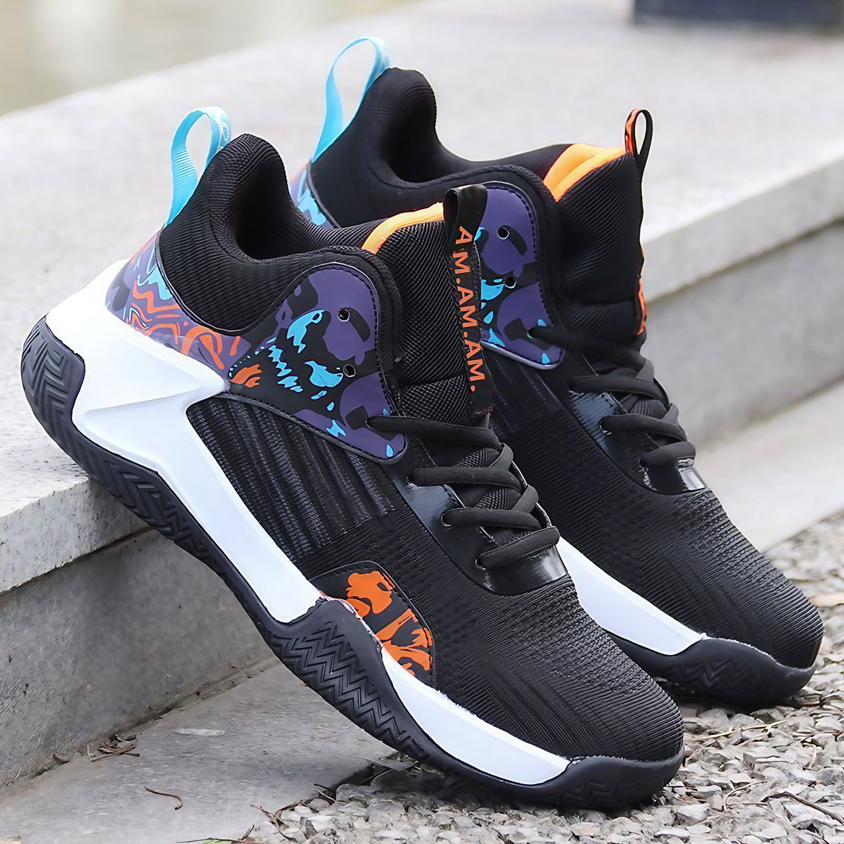Chaussures de course homme à renforts latéraux, du 39 au 45, noir