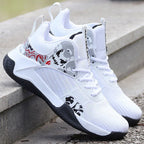 Chaussures de course homme à renforts latéraux, du 39 au 45, blanc et noir