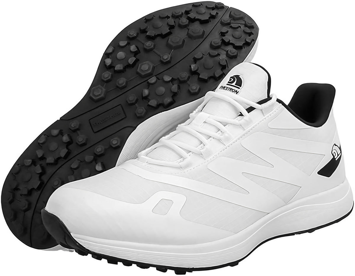 Chaussures de golf homme légères et imperméables, à crampons, blanc