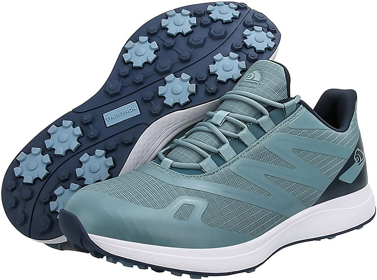Chaussures de golf homme légères et imperméables, à crampons, sarcelle et bleu