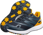 Chaussures de golf homme légères et imperméables, à crampons, orange et bleu marine