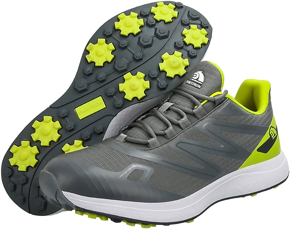 Chaussures de golf homme légères et imperméables, à crampons, vert tilleul et gris
