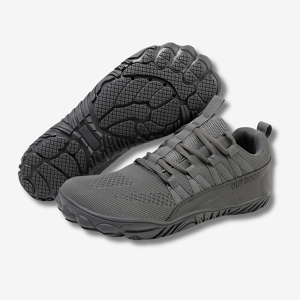 Chaussures de marche homme pour pieds larges, antidérapantes, gris