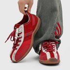 Chaussures de marche homme légères à semelle souple, rouge