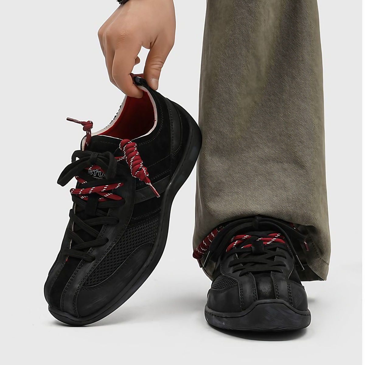 Chaussures de marche homme légères à semelle souple, noir