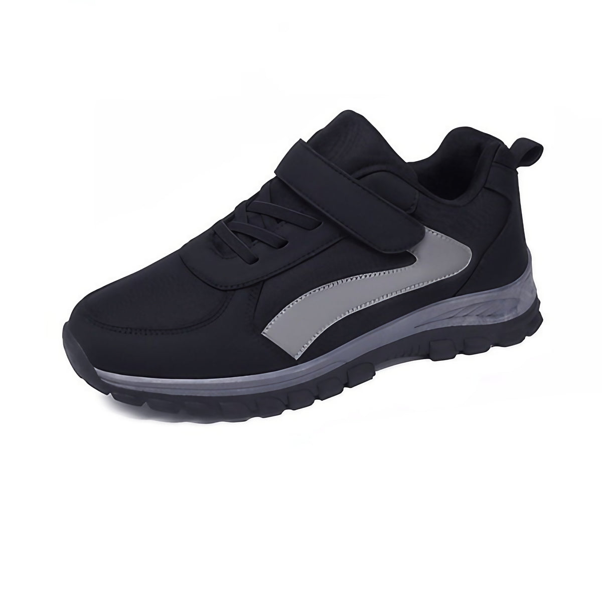 Chaussures de marche mixtes, semelle caoutchouc et EVA antidérapante, noir