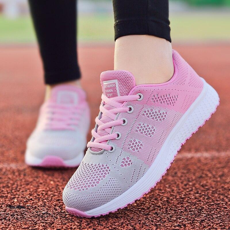 Chaussures de marche femme à enfiler, tige à la cheville, rose clair
