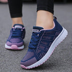 Chaussures de marche femme à enfiler, tige à la cheville, bleu