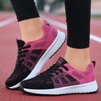 Chaussures de marche femme à enfiler, tige à la cheville, rose