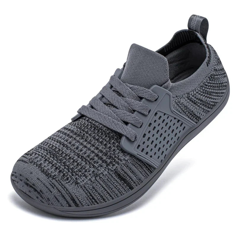 Chaussures minimalistes homme forme large, pour la marche, gris