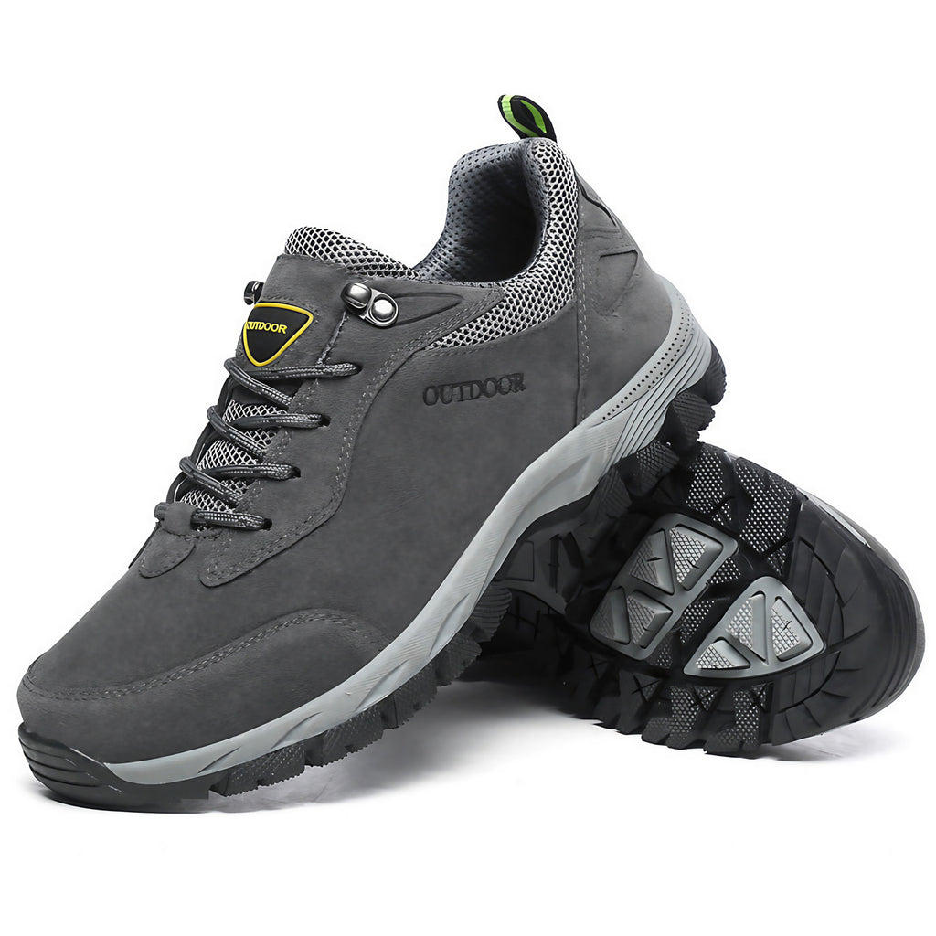 Chaussures orthopédiques homme de marche, semelle antidérapante, gris