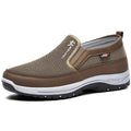 Chaussures orthopédiques homme de marche, à scratch, bout large, kaki