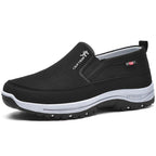 Chaussures orthopédiques homme de marche, à scratch, bout large, noir