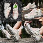 Chaussures de marche femme basses à lacets, embout renforcé