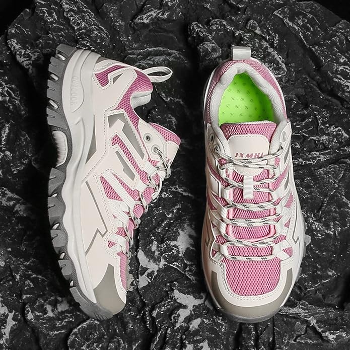Chaussures de marche femme basses à lacets, embout renforcé