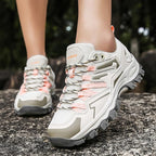 Chaussures de marche femme basses à lacets, embout renforcé