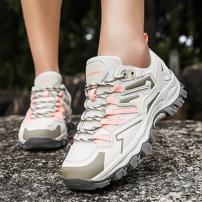 Chaussures de marche femme basses à lacets, embout renforcé