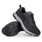 Chaussures de marche mixtes, semelle caoutchouc et EVA, à lacets, gris foncé