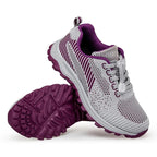 Chaussures de marche mixtes, semelle caoutchouc et EVA, à lacets, gris