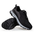Chaussures de marche mixtes, semelle caoutchouc et EVA, à lacets, noir