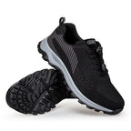 Chaussures de marche mixtes, semelle caoutchouc et EVA, à lacets, noir