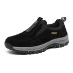 Chaussures de marche mixtes à enfiler, semelle antidérapante, noir
