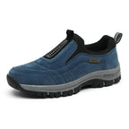 Chaussures de marche mixtes à enfiler, semelle antidérapante, bleu