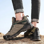 Chaussures de randonnée homme en cuir, semelle caoutchouc