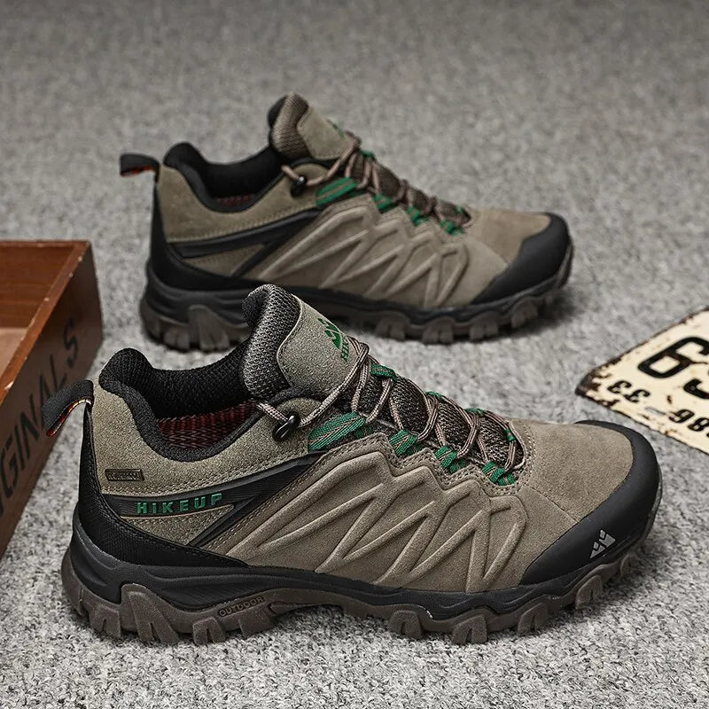 Chaussures de randonnée homme en cuir, semelle caoutchouc