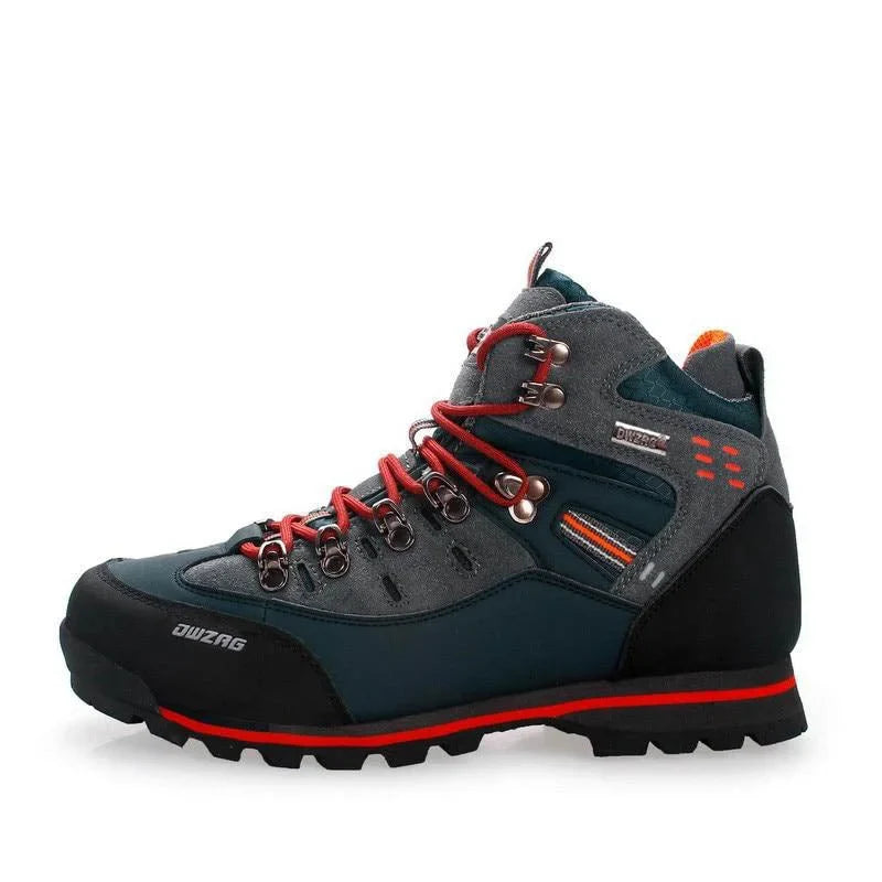 Chaussures de randonnée homme imperméables, semelle caoutchouc, orange