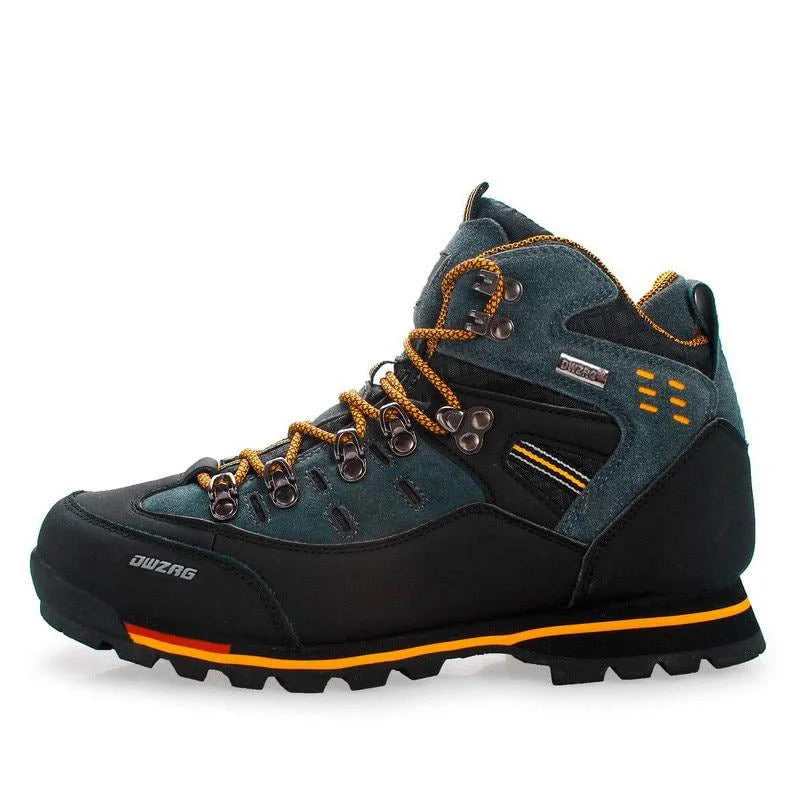 Chaussures de randonnée homme imperméables, semelle caoutchouc, jaune