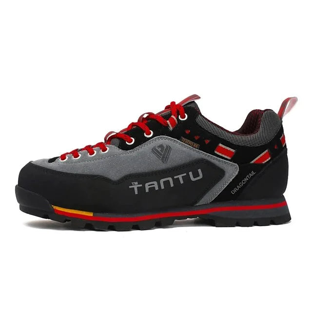 Chaussures de randonnée homme, semelle crantée, jaune ou rouge