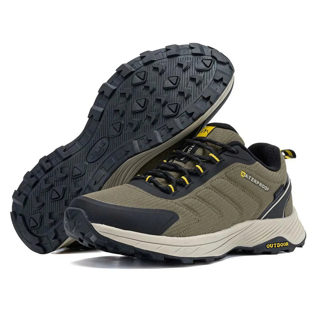 Chaussures de randonnée homme imperméables, doublure isolante, vert