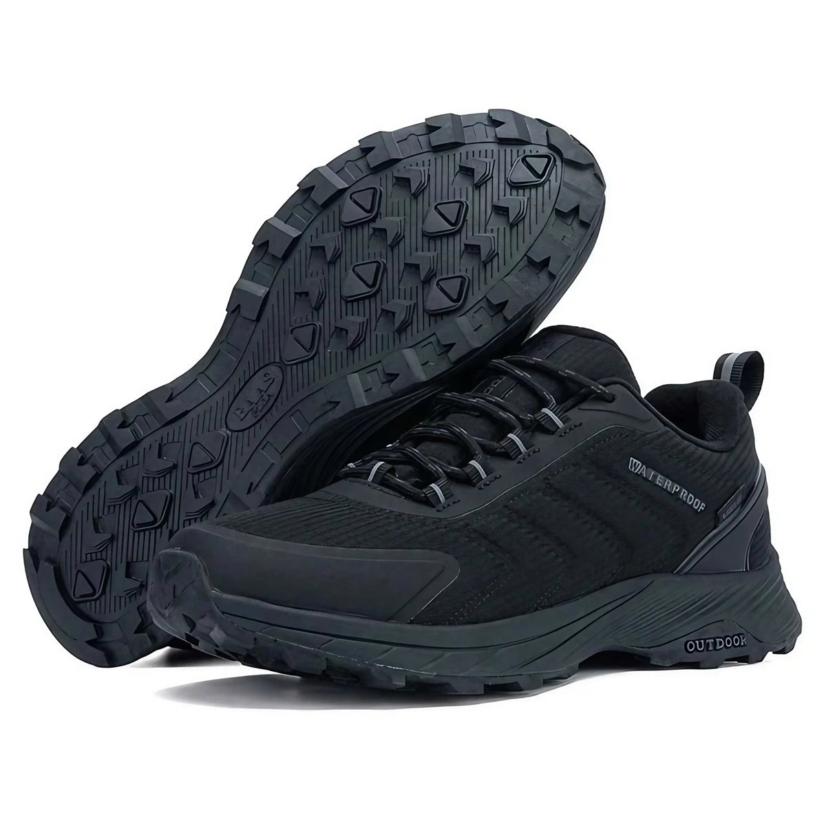 Chaussures de randonnée homme imperméables, doublure isolante, noir