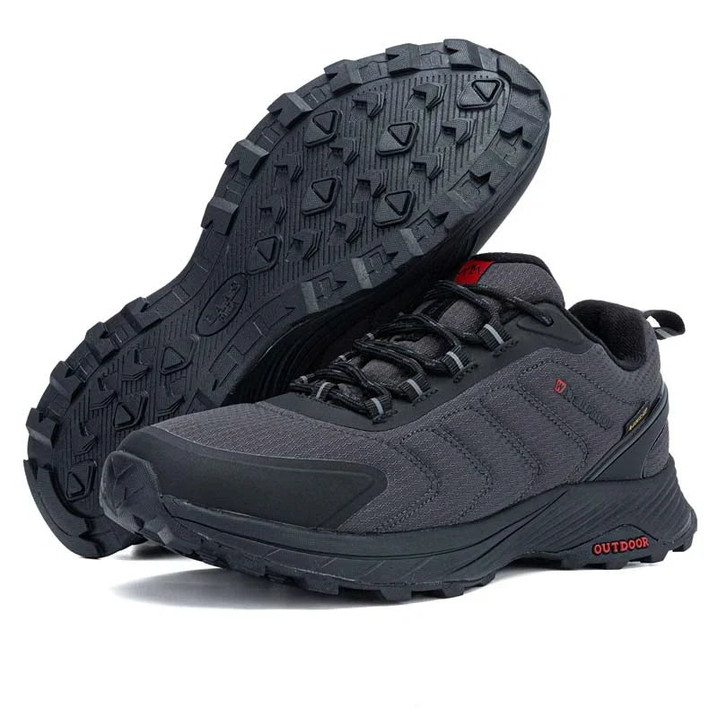 Chaussures de randonnée homme imperméables, doublure isolante, gris