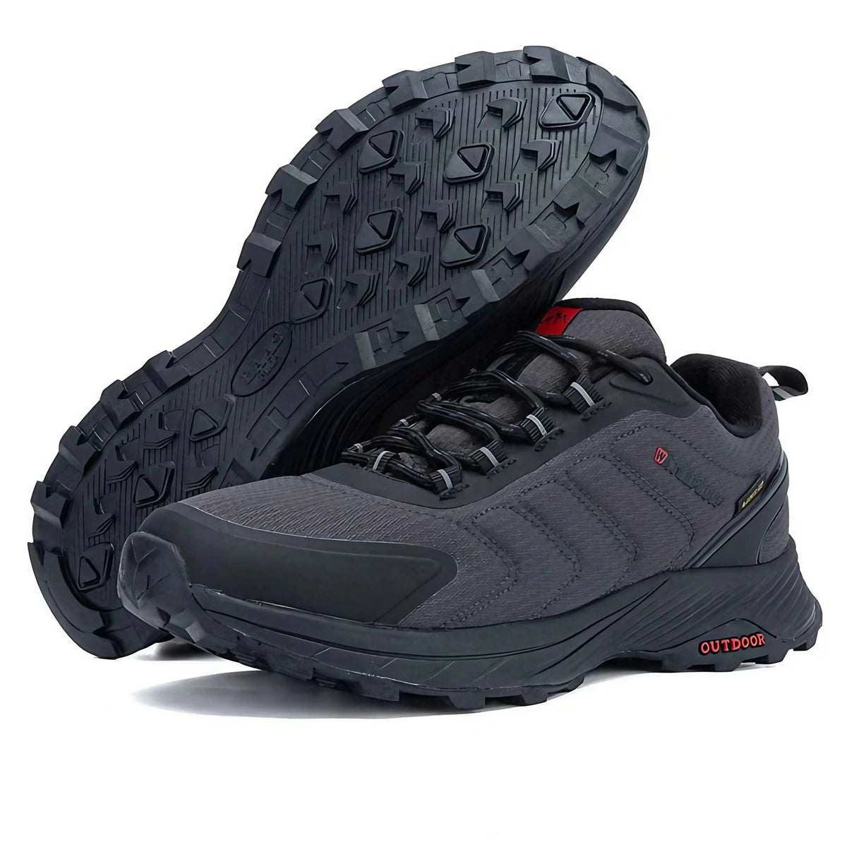 Chaussures de randonnée homme imperméables, doublure isolante, gris