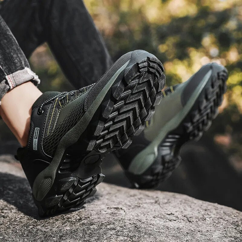 Chaussures de randonnée homme imperméables à lacets, motif étoilé