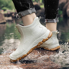 Chaussures de randonnée homme étanches, sans lacets, beige