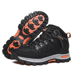 Chaussures de randonnée montantes mixtes, semelle en caoutchouc, noir