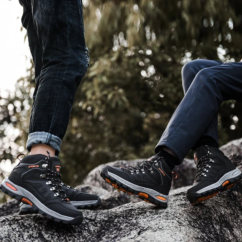 Chaussures de randonnée montantes mixtes, semelle en caoutchouc