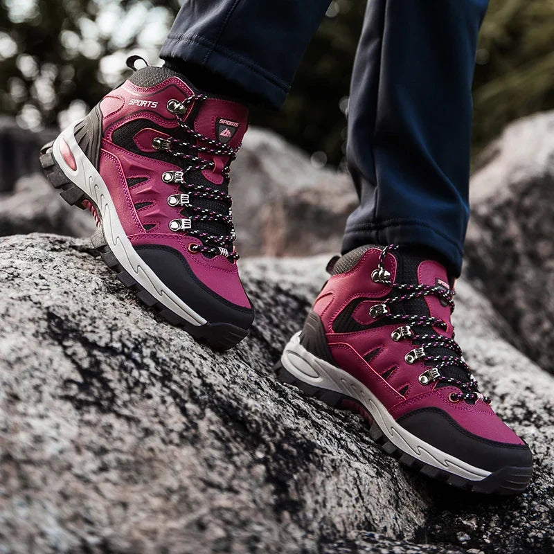 Chaussures de randonnée montantes mixtes, semelle en caoutchouc