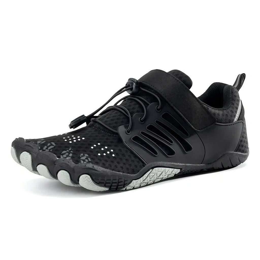 Chaussures pieds nus de randonnée mixtes, tige en maille, noir