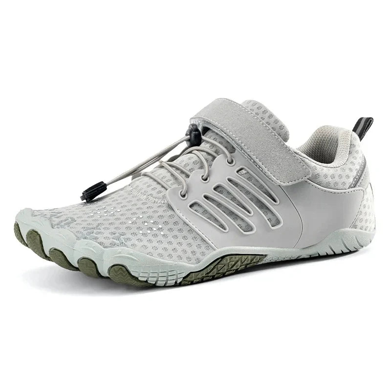 Chaussures pieds nus de randonnée mixtes, tige en maille, gris
