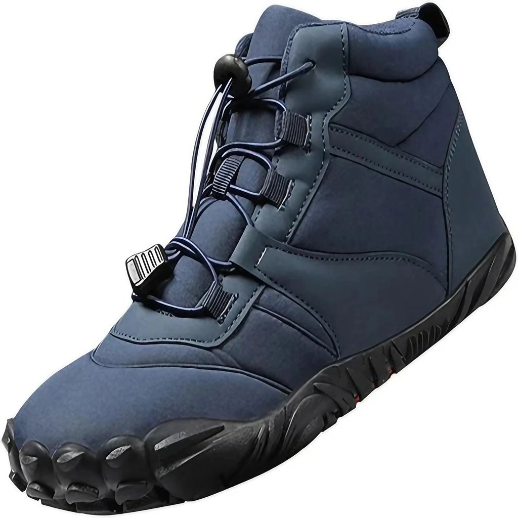 Chaussures pieds nus d'hiver pour la randonnée, doublure polaire, bleu