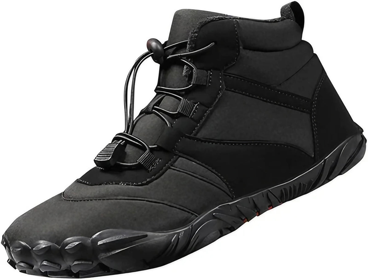 Chaussures pieds nus d'hiver pour la randonnée, doublure polaire, noir